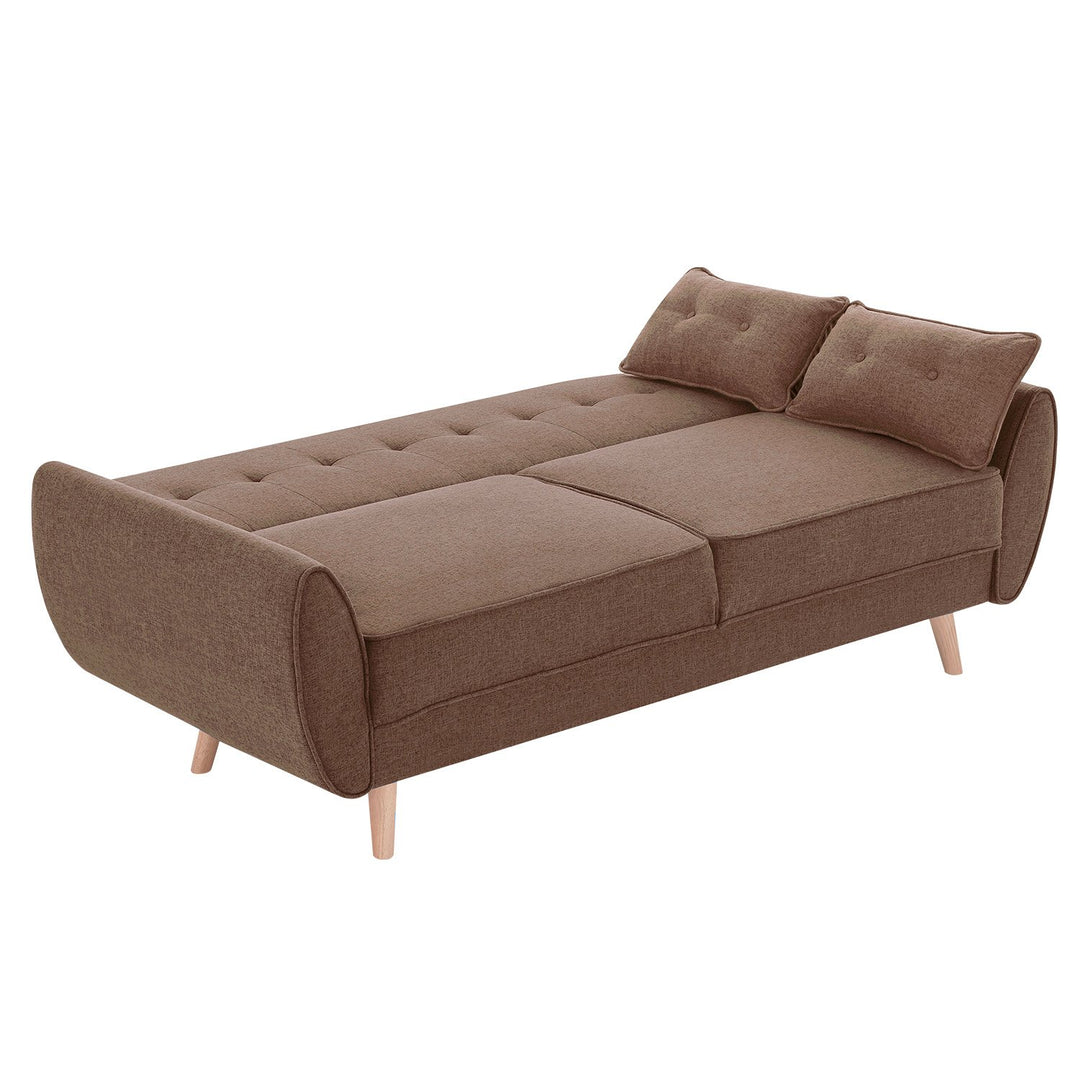 P&F ZennHome Sarantino 3 Seater Modular Sofa Bed Couch Futon - Brown