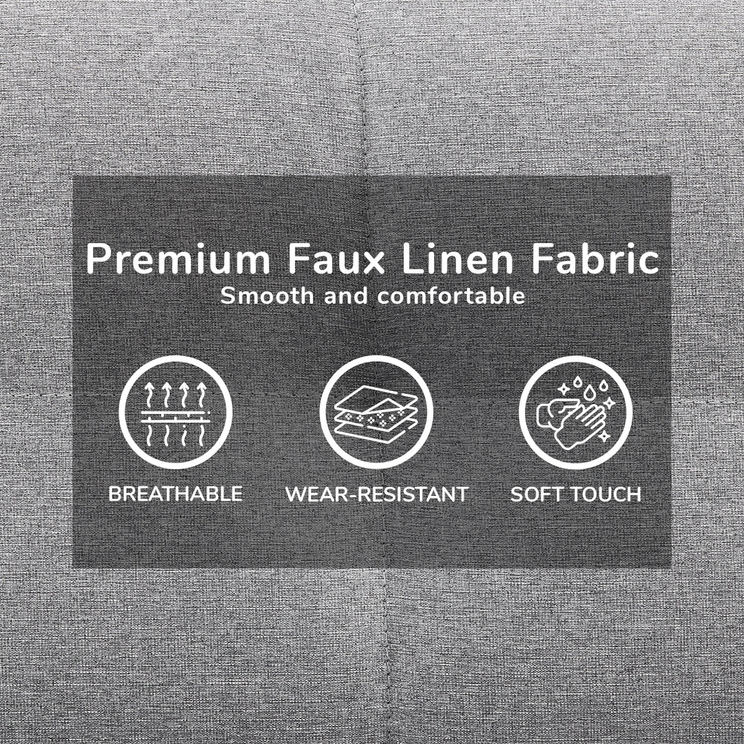 P&F ZennHome 3 Seater Linen Couch Sofa Bed Lounge Futon - Light Grey