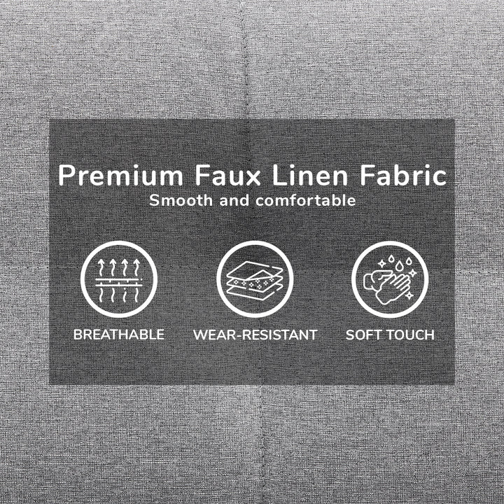 P&F ZennHome 3 Seater Linen Couch Sofa Bed Lounge Futon - Light Grey