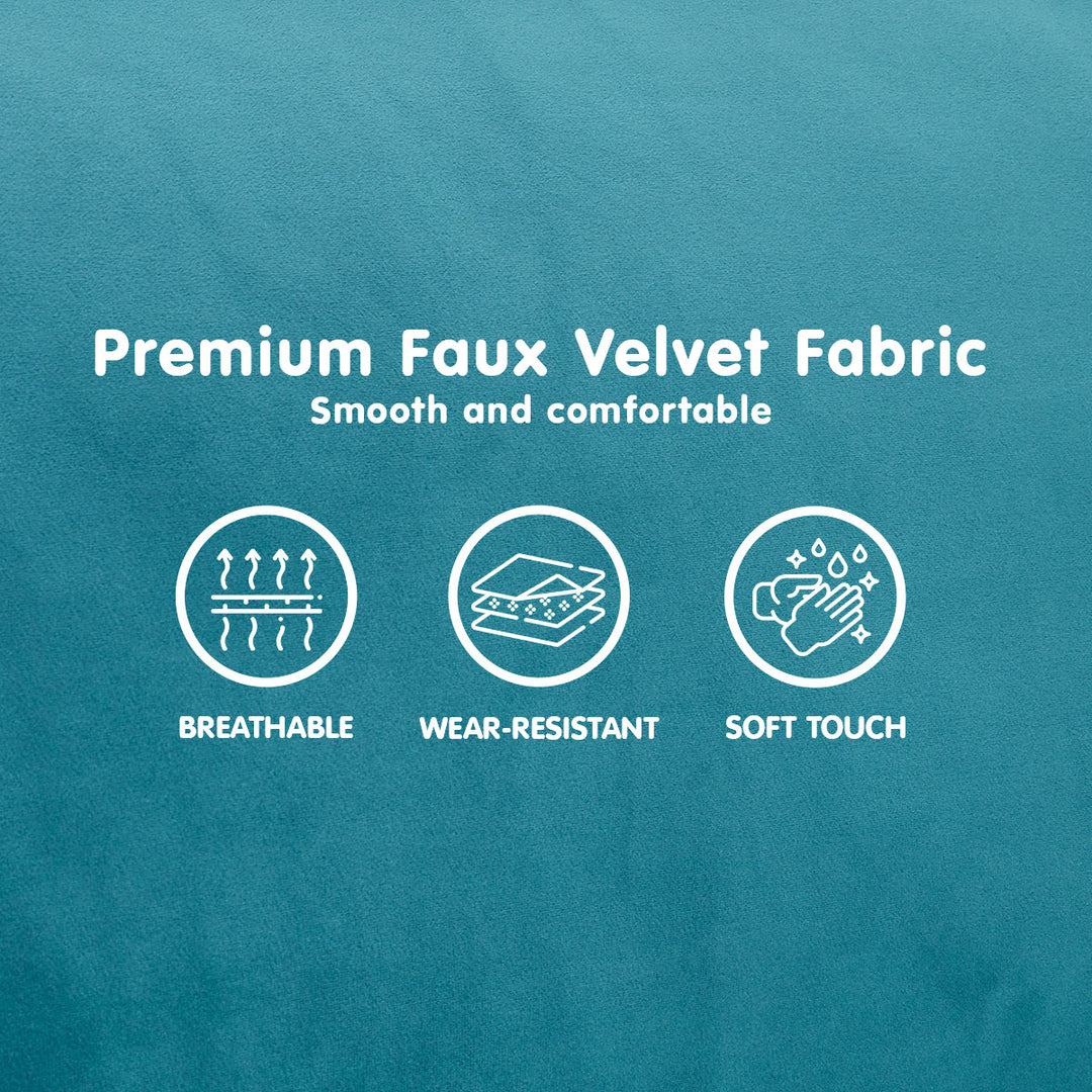 P&F ZennHome Faux Velvet Sofa Bed Couch Furniture Lounge Suite Seat Blue