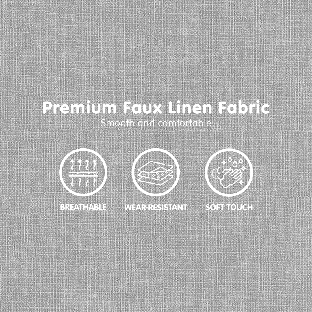 P&F ZennHome 2-Seater Adjustable Sofa Bed Lounge Faux Linen - Grey