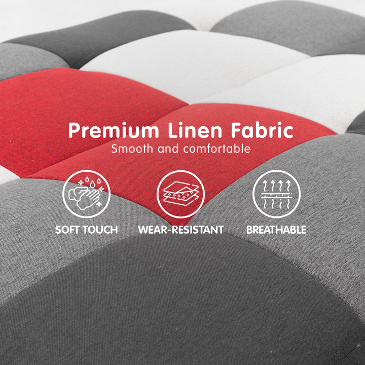 P&F ZennHome 3 Seater Modular Linen Fabric Wood Sofa Bed Couch - Multi-colour