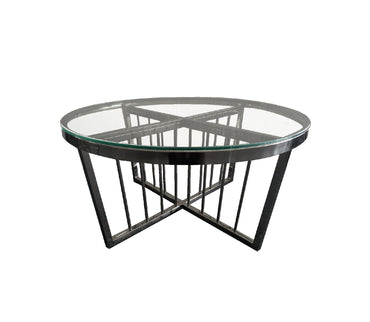 P&F Salina Coffee Table -ClearTop - 80cm Black