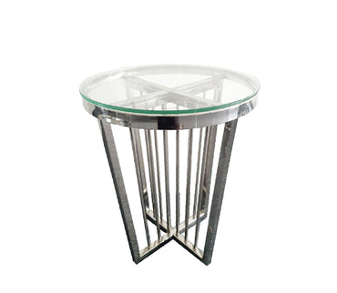 P&F Salina Coffee Table - ClearTop - 45cm Silver