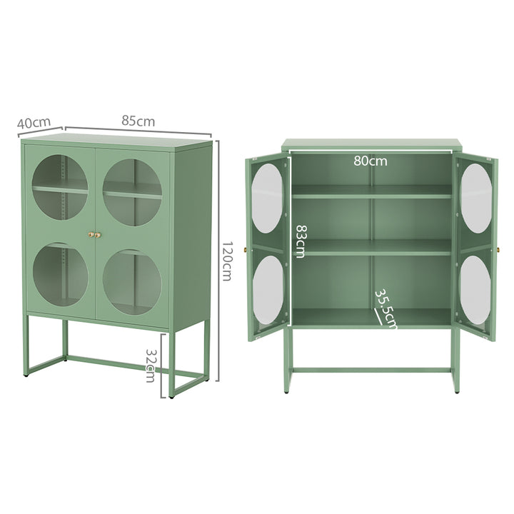 P&F SkyWay Buffet Sideboard Metal Cabinet - ELLA Green