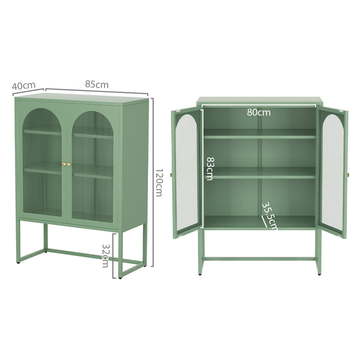 P&F SkyWay Buffet Sideboard Metal Cabinet - ELMA Green