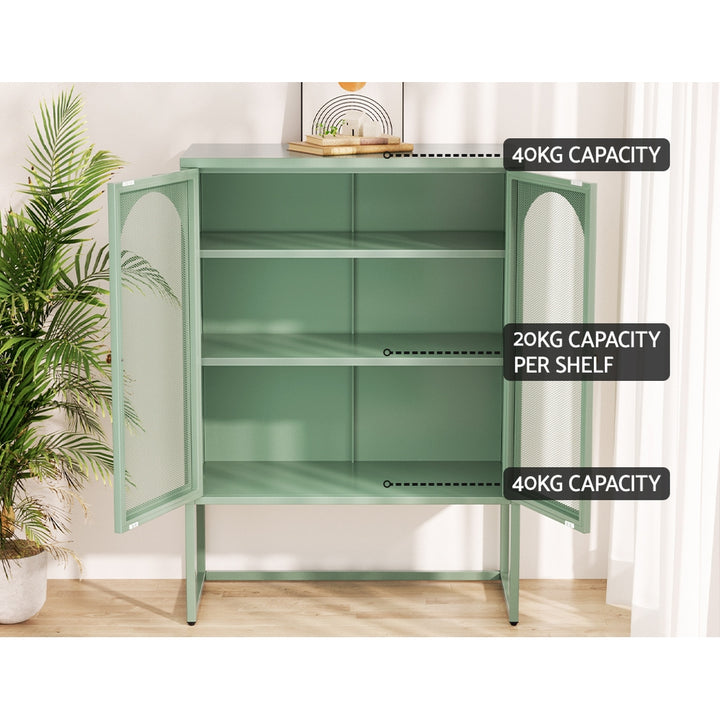 P&F SkyWay Buffet Sideboard Metal Cabinet - ELMA Green