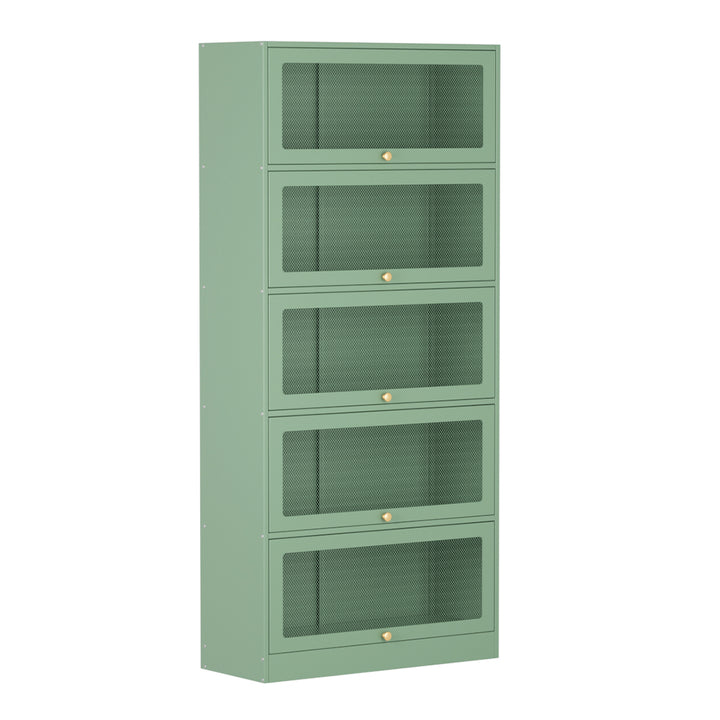 P&F SkyWay Buffet Sideboard Cupboard Cabinet Storage Mesh Doors Metal Green ELIA