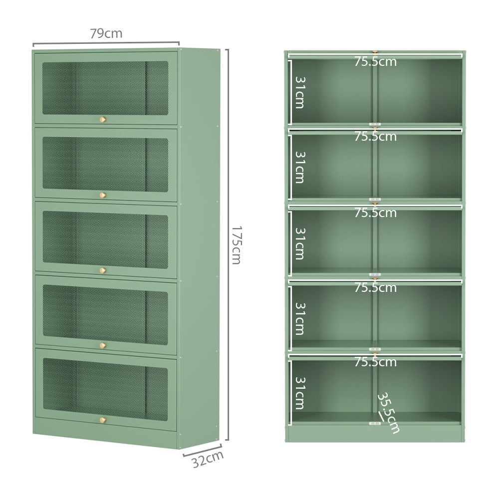 P&F SkyWay Buffet Sideboard Cupboard Cabinet Storage Mesh Doors Metal Green ELIA