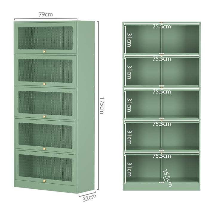 P&F SkyWay Buffet Sideboard Cupboard Cabinet Storage Mesh Doors Metal Green ELIA