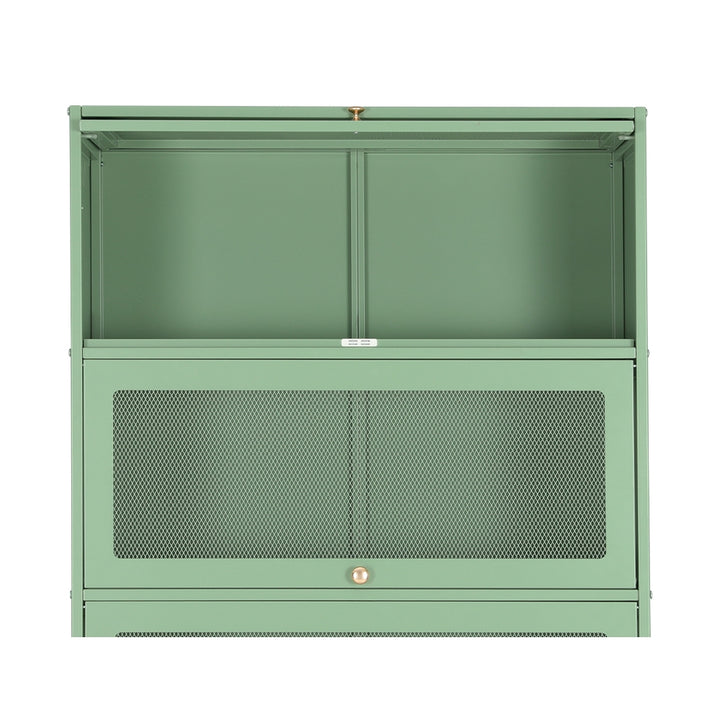 P&F SkyWay Buffet Sideboard Cupboard Cabinet Storage Mesh Doors Metal Green ELIA