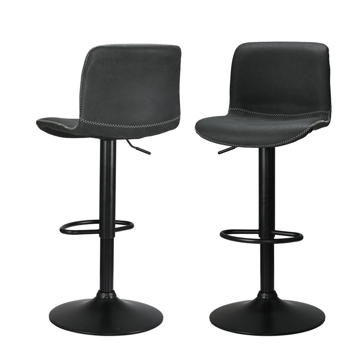 P&F ZennHome 2x Bar Stools Kitchen Swivel Bar Stool Gas Lift Chairs Barstools Black