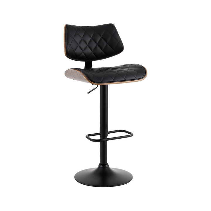 P&F ZennHome Bar Stools Kitchen Dining Chairs Gas Lift Stool Wooden Leather Black