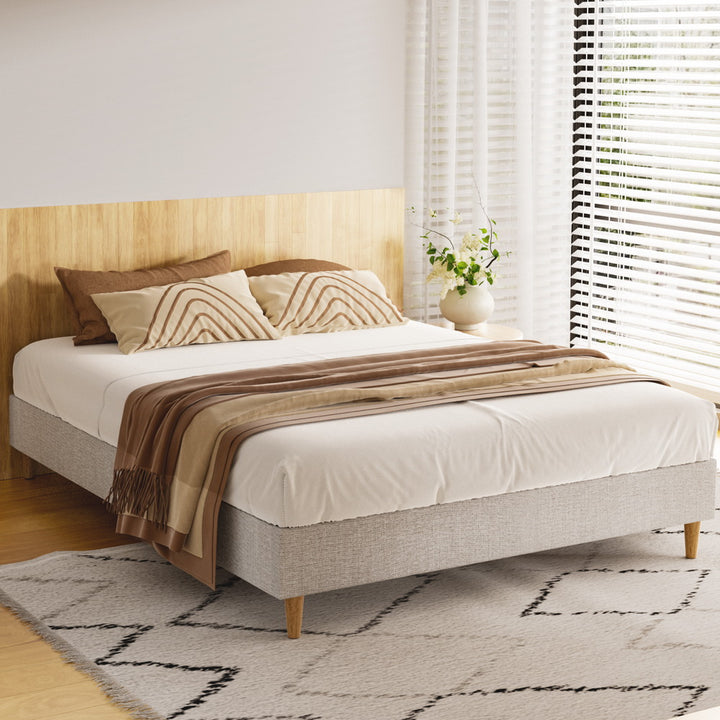 P&F SkyWay Bed Frame Double Size Beige ZORA