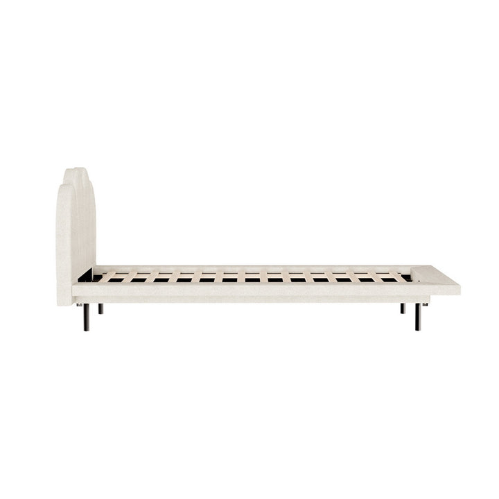 P&F FabSeries Saga Bed Frame Single Size Boucle Beige