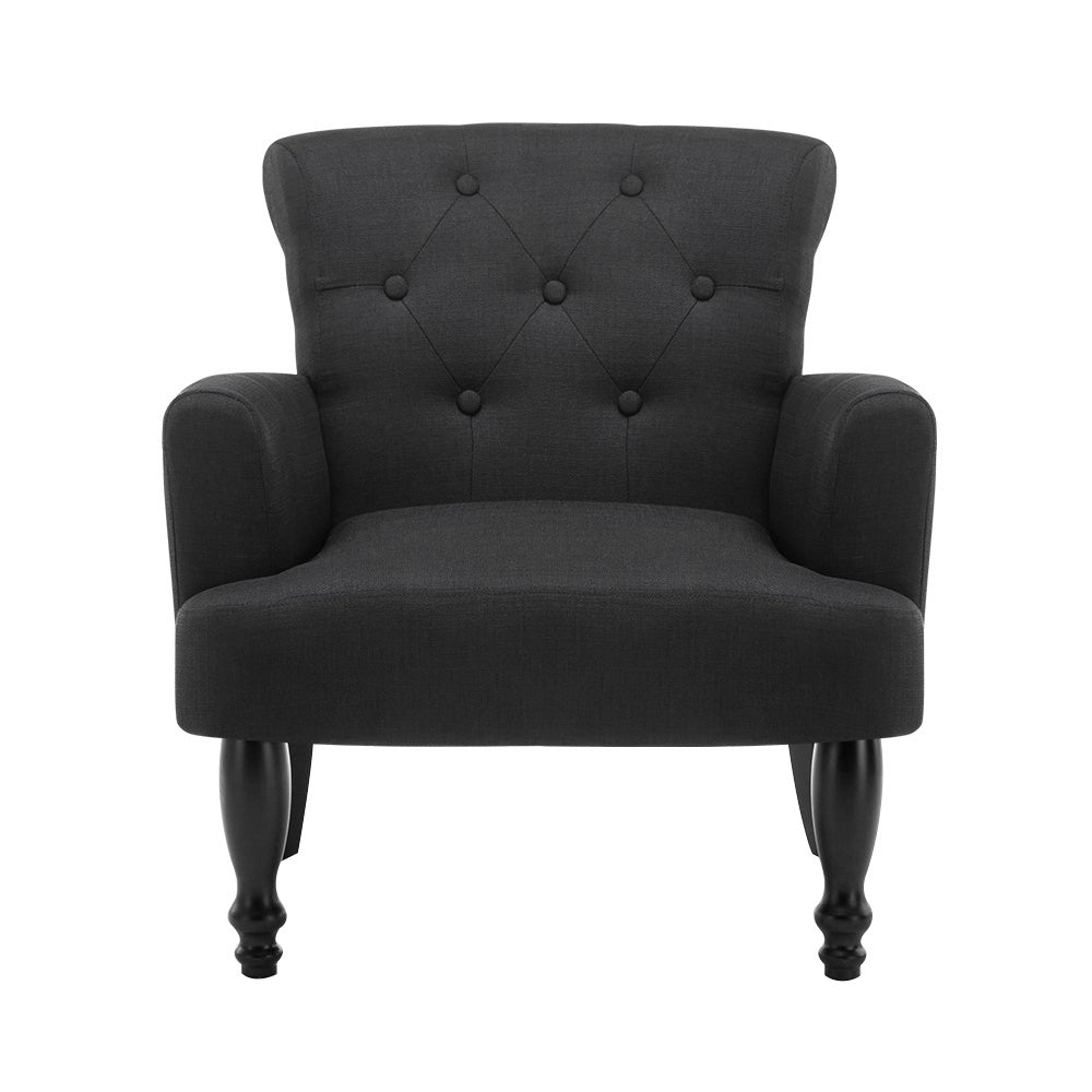 P&F ZennHome Armchair Wingback Charcoal Lothair