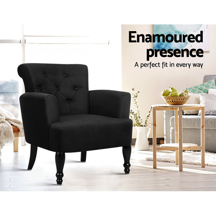 P&F ZennHome Armchair Wingback Charcoal Lothair