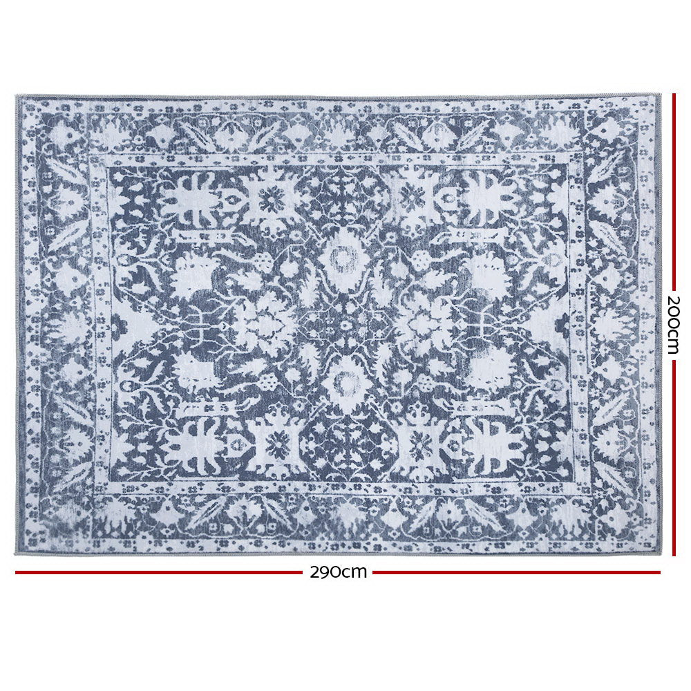 P&F ZennHome Floor Rug 200cm x 290cm Mat Carpet Short Pile Blue