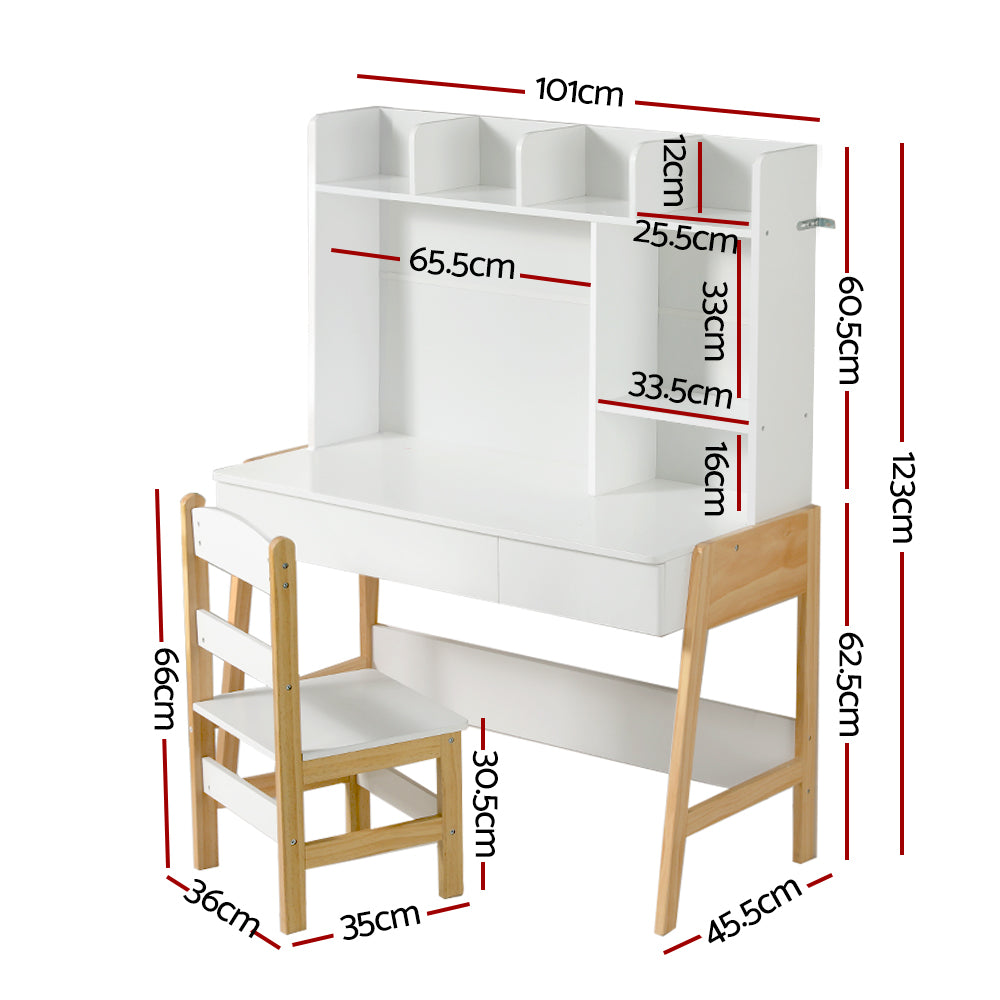 P&F KidZee 2PCS Kids Table and Chairs Set Study Activity Toys Storage Desk Drawer