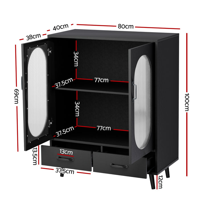 P&F SkyWay Buffet Sideboard Double Doors - Black