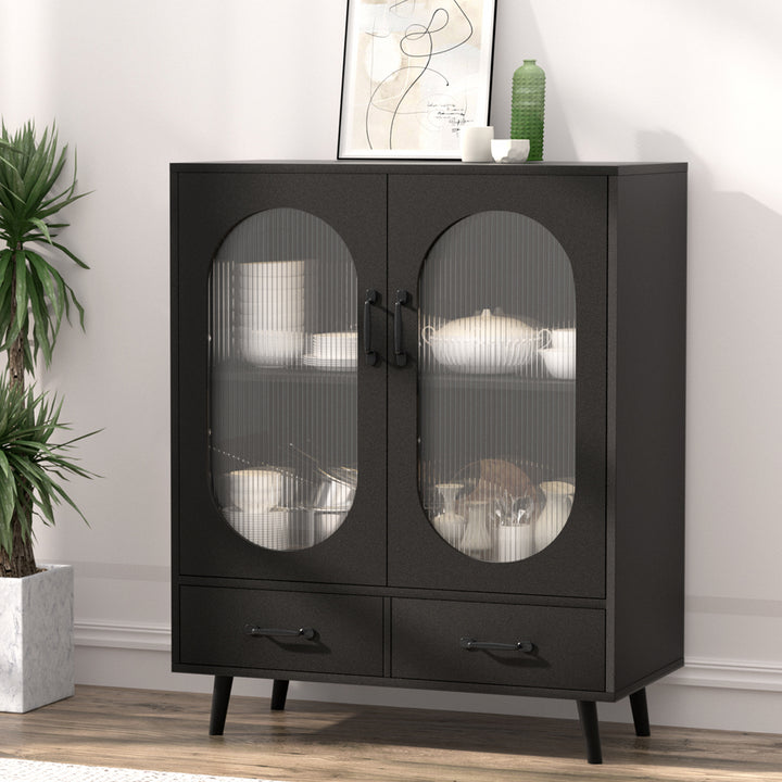 P&F SkyWay Buffet Sideboard Double Doors - Black