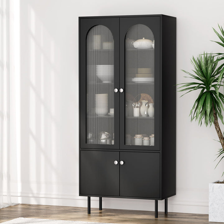 P&F SkyWay Buffet Sideboard Cupboard Cabinet Black