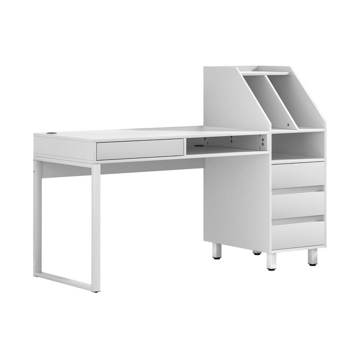 P&F ZennHome Computer Desk Office Study Desks Table Drawer Bookshelf