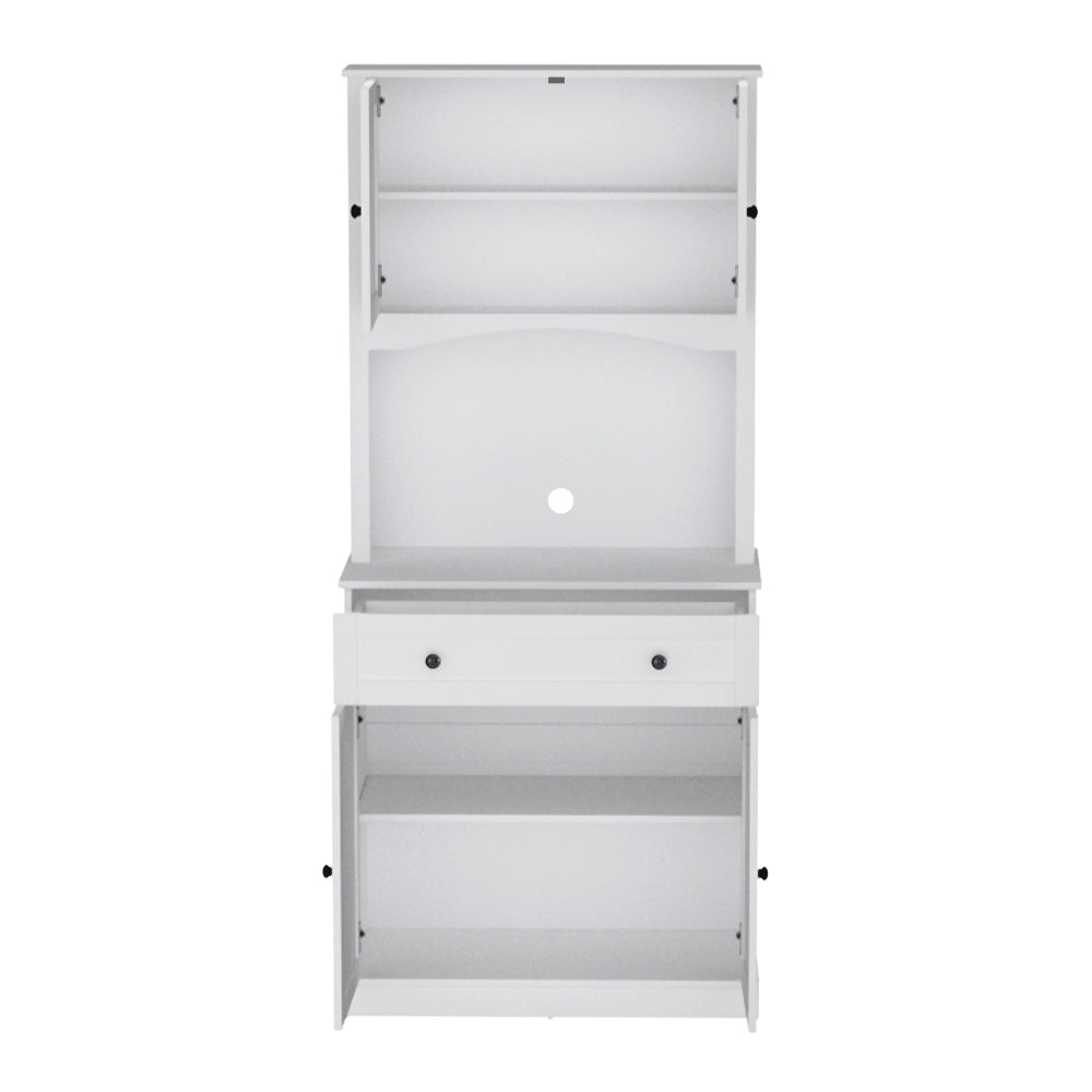 P&F SkyWay Buffet Sideboard Cabinet Cupboard Pantry Storage Shelves Hutch White