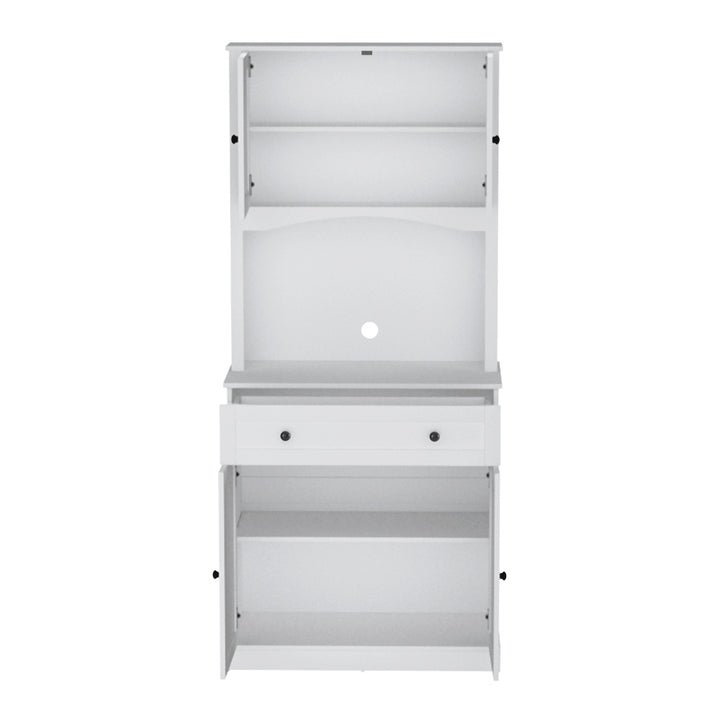 P&F SkyWay Buffet Sideboard Cabinet Cupboard Pantry Storage Shelves Hutch White