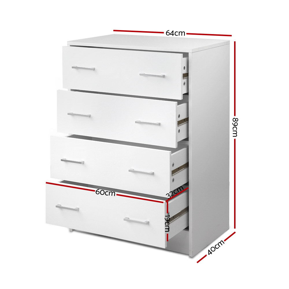 P&F ZennHome 4 Chest of Drawers - Deli White