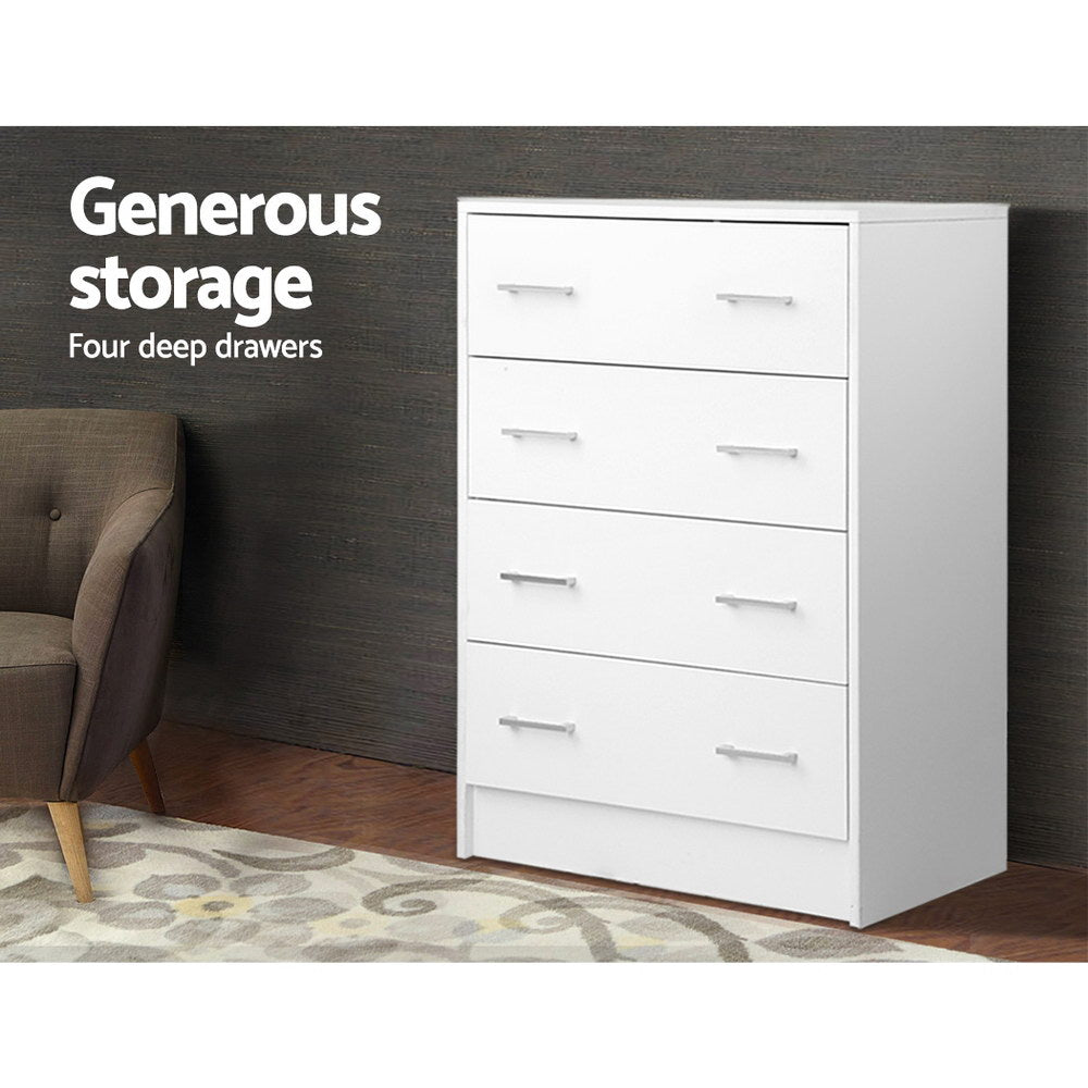 P&F ZennHome 4 Chest of Drawers - Deli White