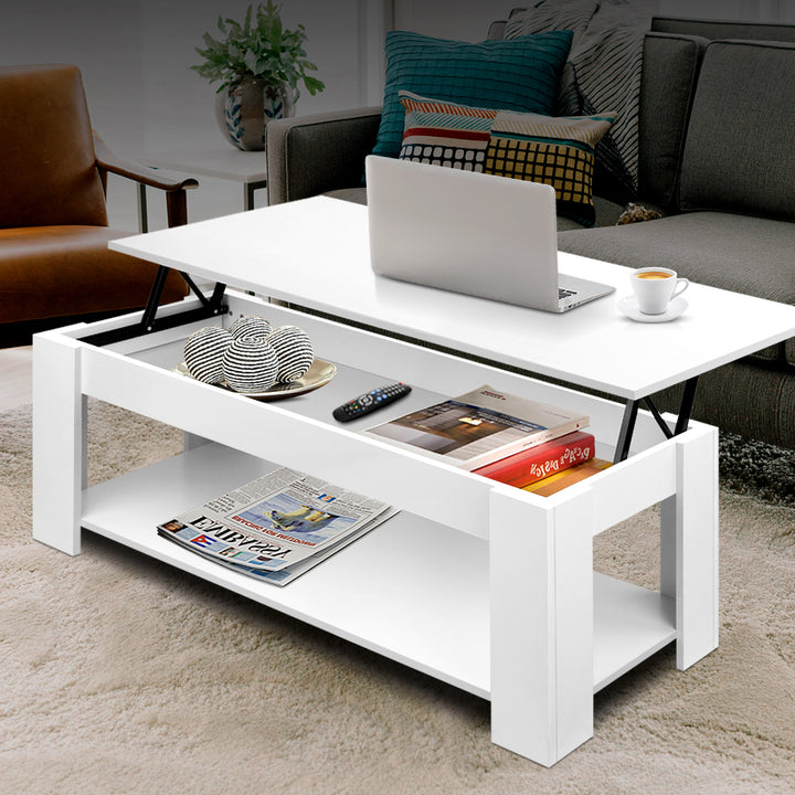 P&F ZennHome Coffee Table Lift-top Coffee Table White