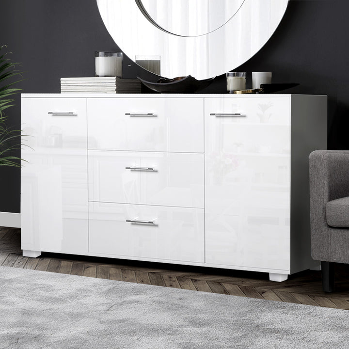 P&F SkyWay Buffet Sideboard High Gloss - White