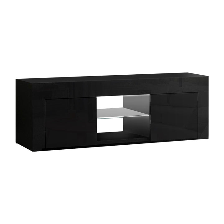 P&F SkyWay Entertainment Unit TV Cabinet LED 130cm Black Angus