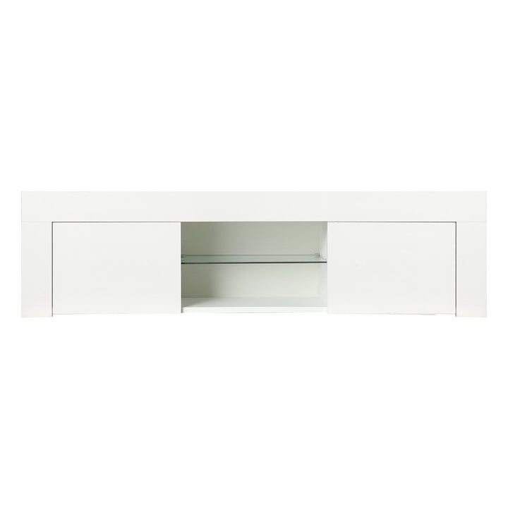 P&F SkyWay Entertainment Unit TV Cabinet LED 130cm White Angus