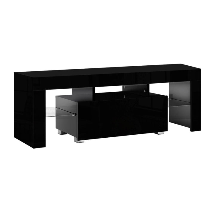 P&F SkyWay Entertainment Unit TV Cabinet LED 130cm Black Elo