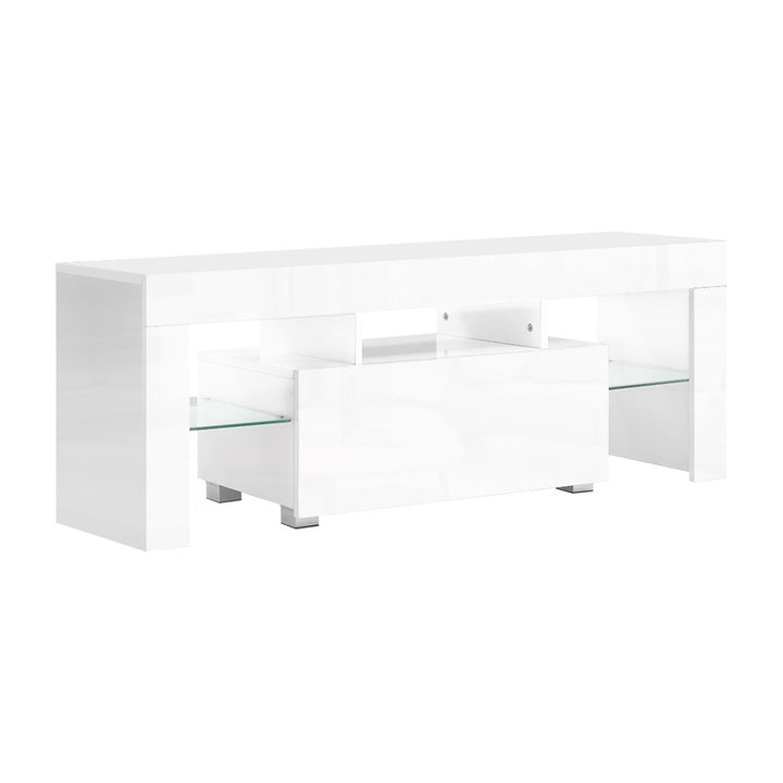 P&F SkyWay Entertainment Unit TV Cabinet LED 130cm White Elo