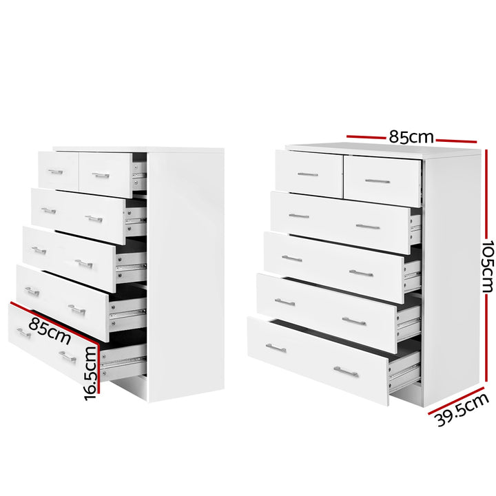 P&F ZennHome 6 Chest of Drawers - Deli White