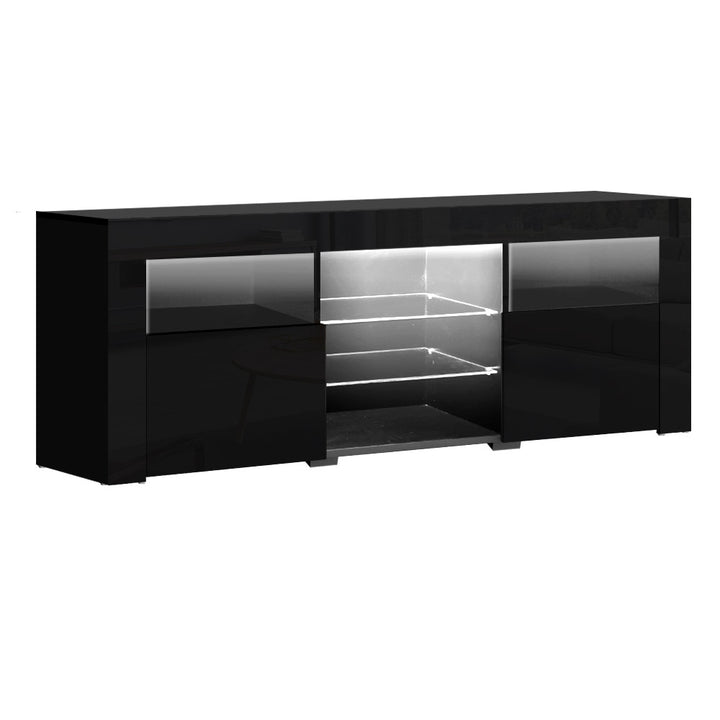 P&F SkyWay Entertainment Unit TV Cabinet LED 160cm Black Bobi