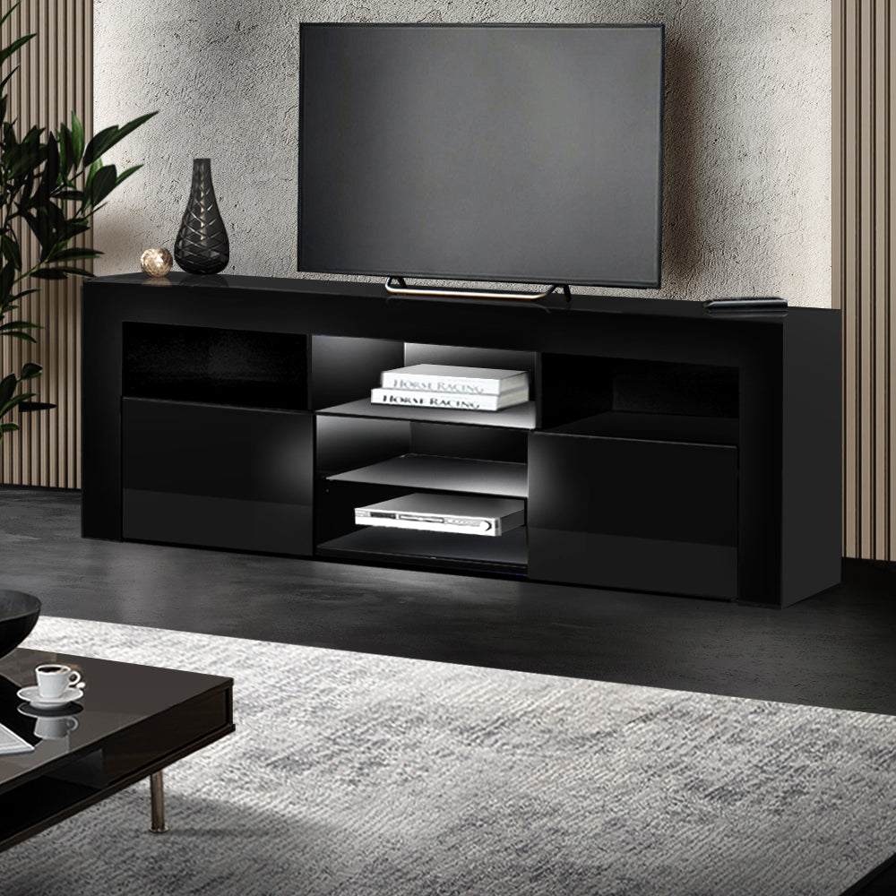 P&F SkyWay Entertainment Unit TV Cabinet LED 160cm Black Bobi