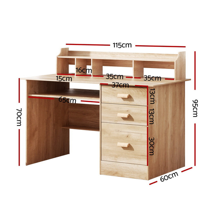 P&F ZennHome Computer Desk Office Study Desks Table Shelf Drawer