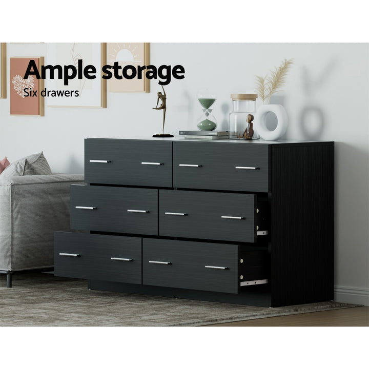 P&F SkyWay 6 Chest of Drawers - VEDA Black