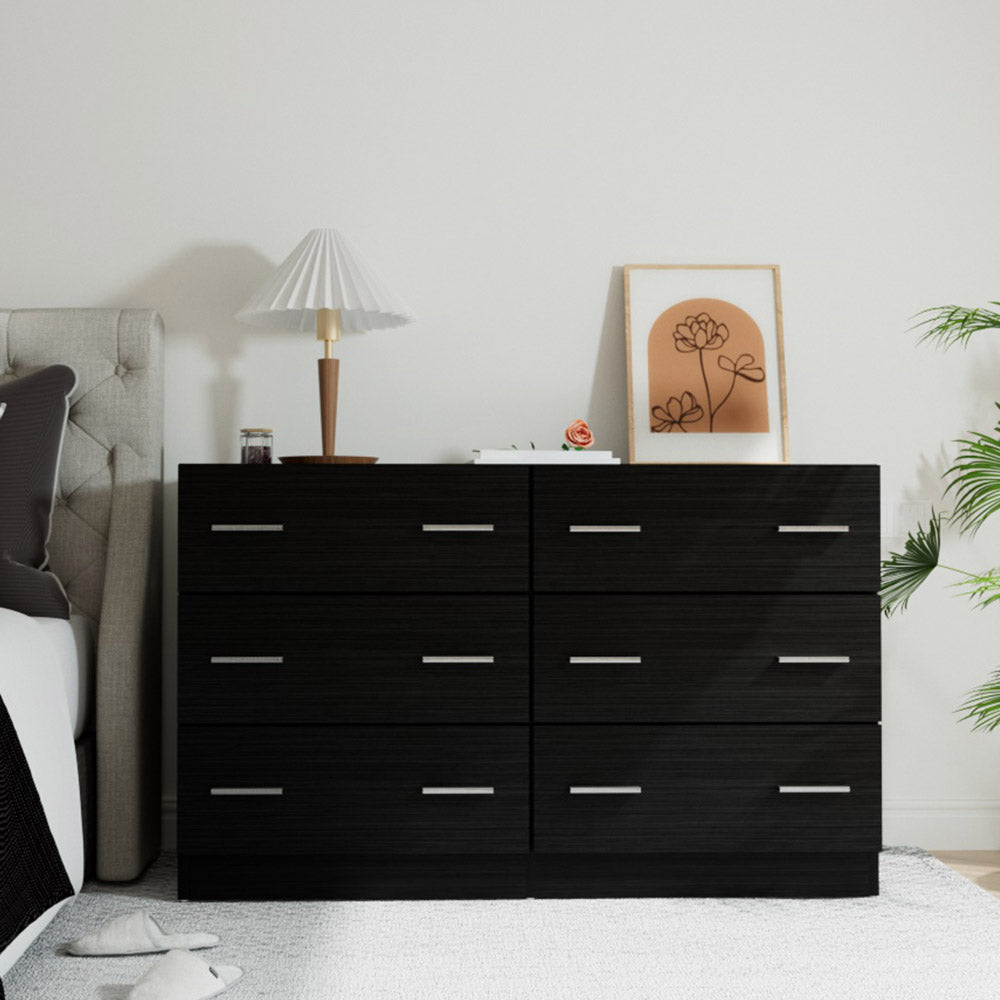 P&F SkyWay 6 Chest of Drawers - VEDA Black