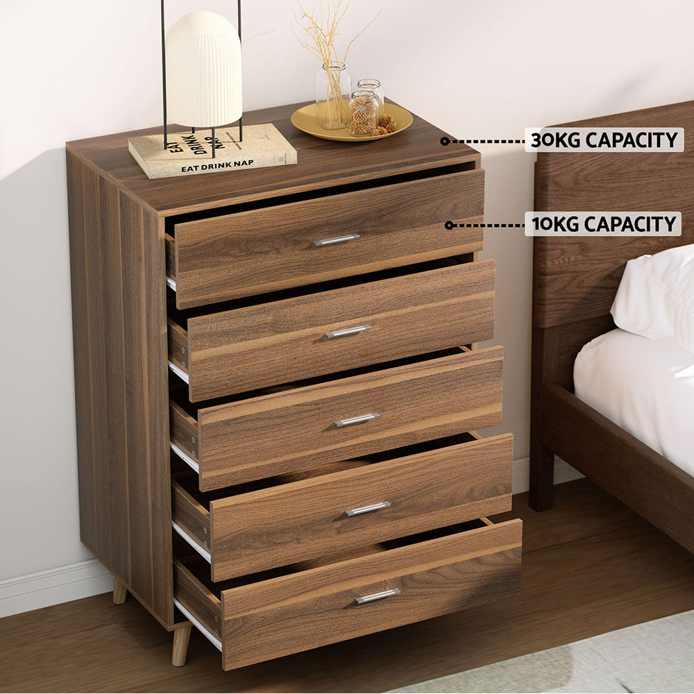 P&F SkyWay 5 Chest of Drawers - MIRI Walnut