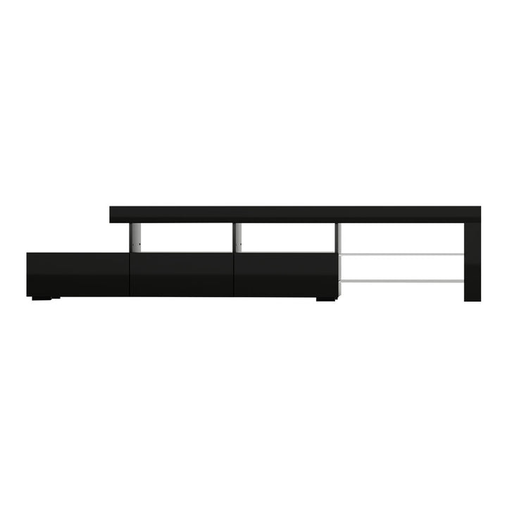 P&F SkyWay Entertainment Unit TV Cabinet LED 215cm Black Caya