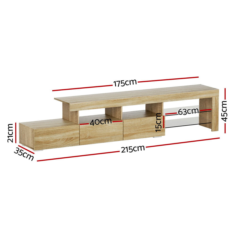 P&F SkyWay Entertainment Unit TV Cabinet LED 215cm Pine Caya