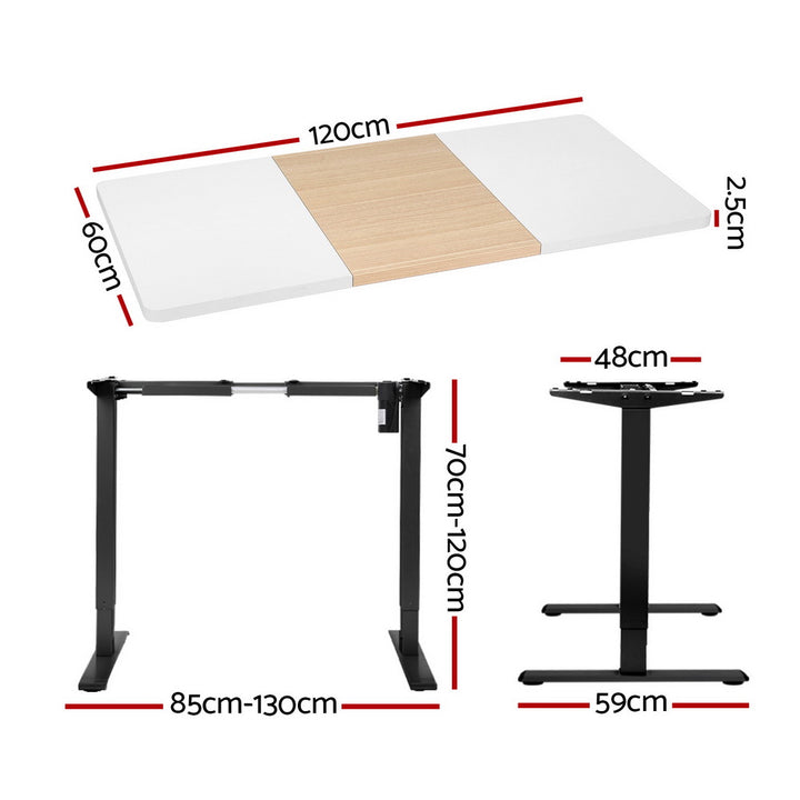 P&F ZennHome Motorised Standing Desk Sit Stand Desks 120CM