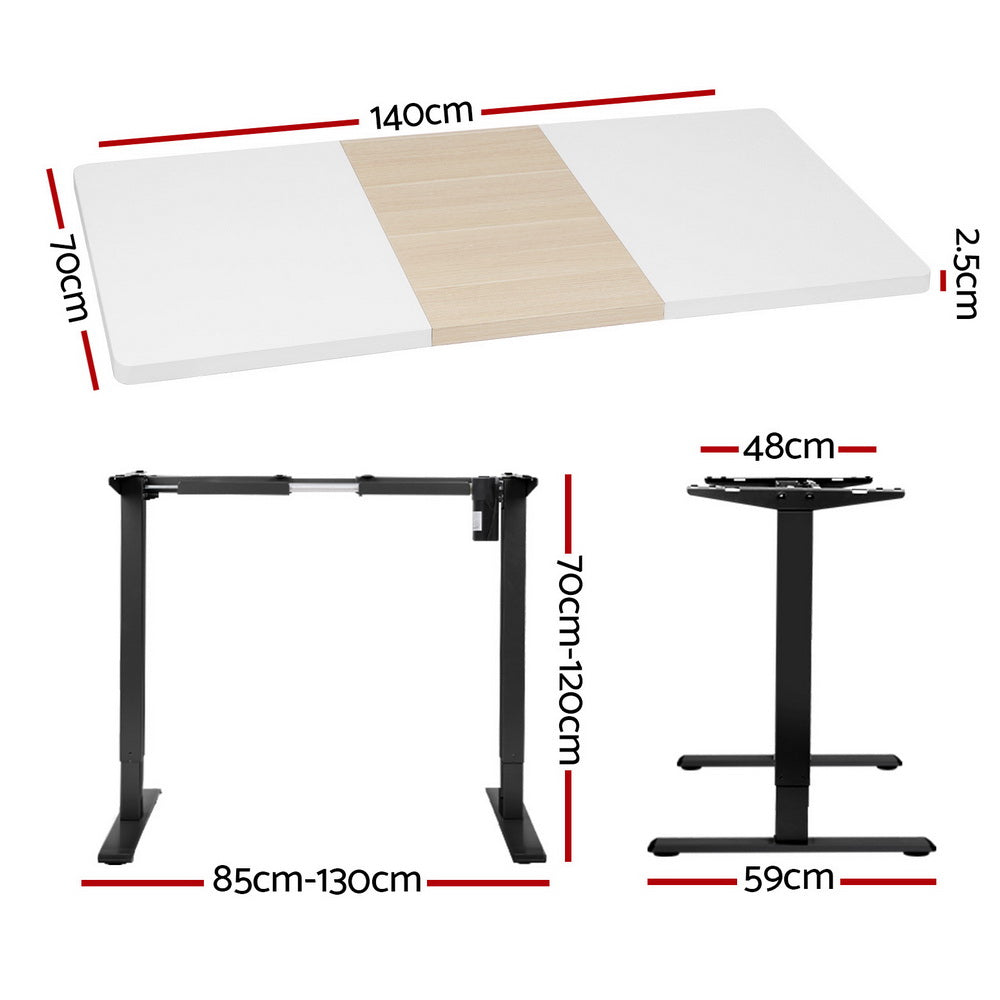 P&F ZennHome Motorised Standing Desk Sit Stand Desks 140CM