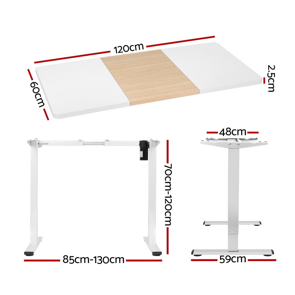 P&F ZennHome Standing Desk Motorised Sit Stand Desks 120CM