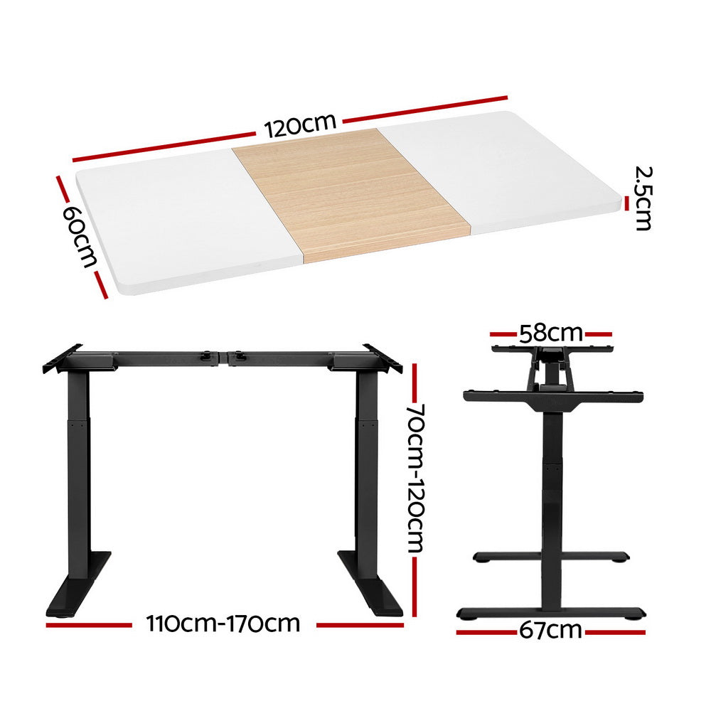 P&F ZennHome  Standing Desk Motorised Electric Dual Motor 120CM